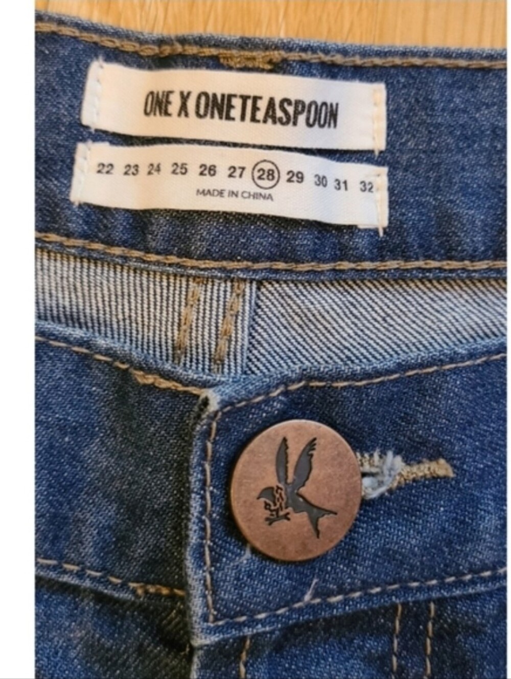 One Teaspoon Bay Blue Bonitas Low Waist Denim Shorts - Picture 7 of 7